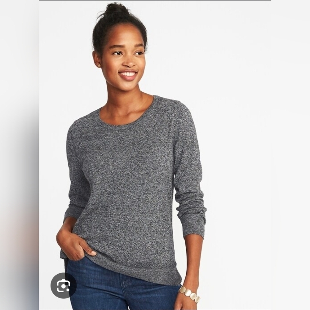 Old Navy Crew Neck Long Sleeve Lightweight Sweater Heather Gray  Size Medium